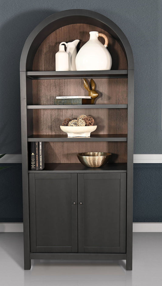 DISPLAY CABINET W/DOORSARCHES BLACK