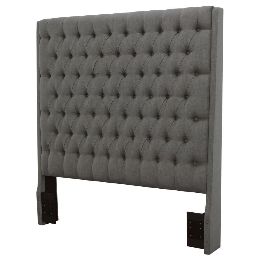 Camille - Upholstered Eastern King Panel Headboard - Gray
