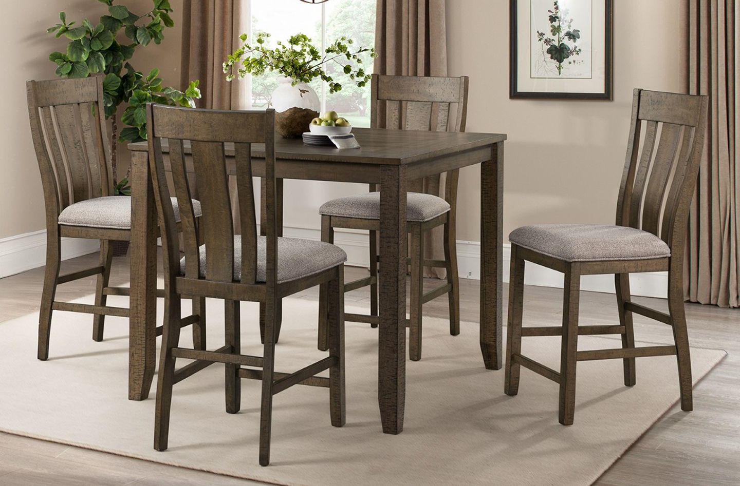 PUB TABLE W/4 CHAIRSEVERETT BROWN