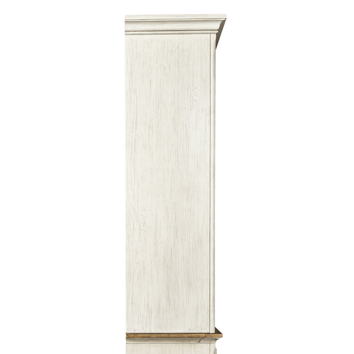 Farmhouse Reimagined - Entertainment Hutch - Antique White / Chestnut Tops