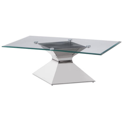 Jenny - Glass Top Stainless Steel Table