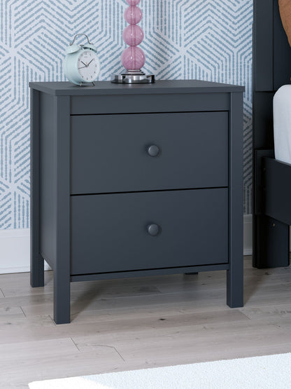 Simmenfort - Two Drawer Night Stand - Navy Blue