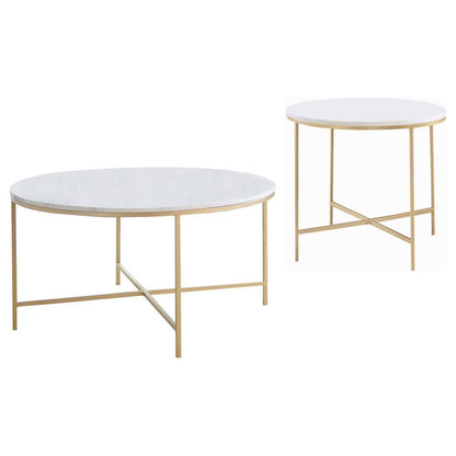 Ellison - Round Marble Coffee And End Table Set