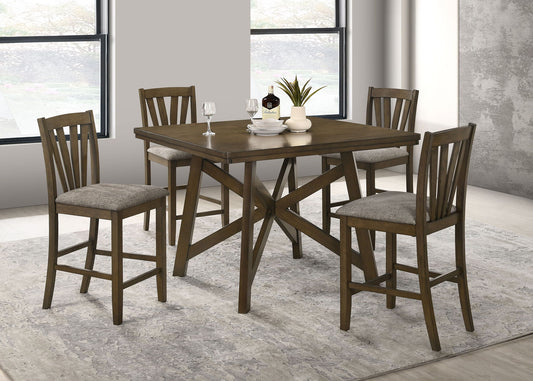 Canfield - 5 Piece Counter Height Dining Set - Brown