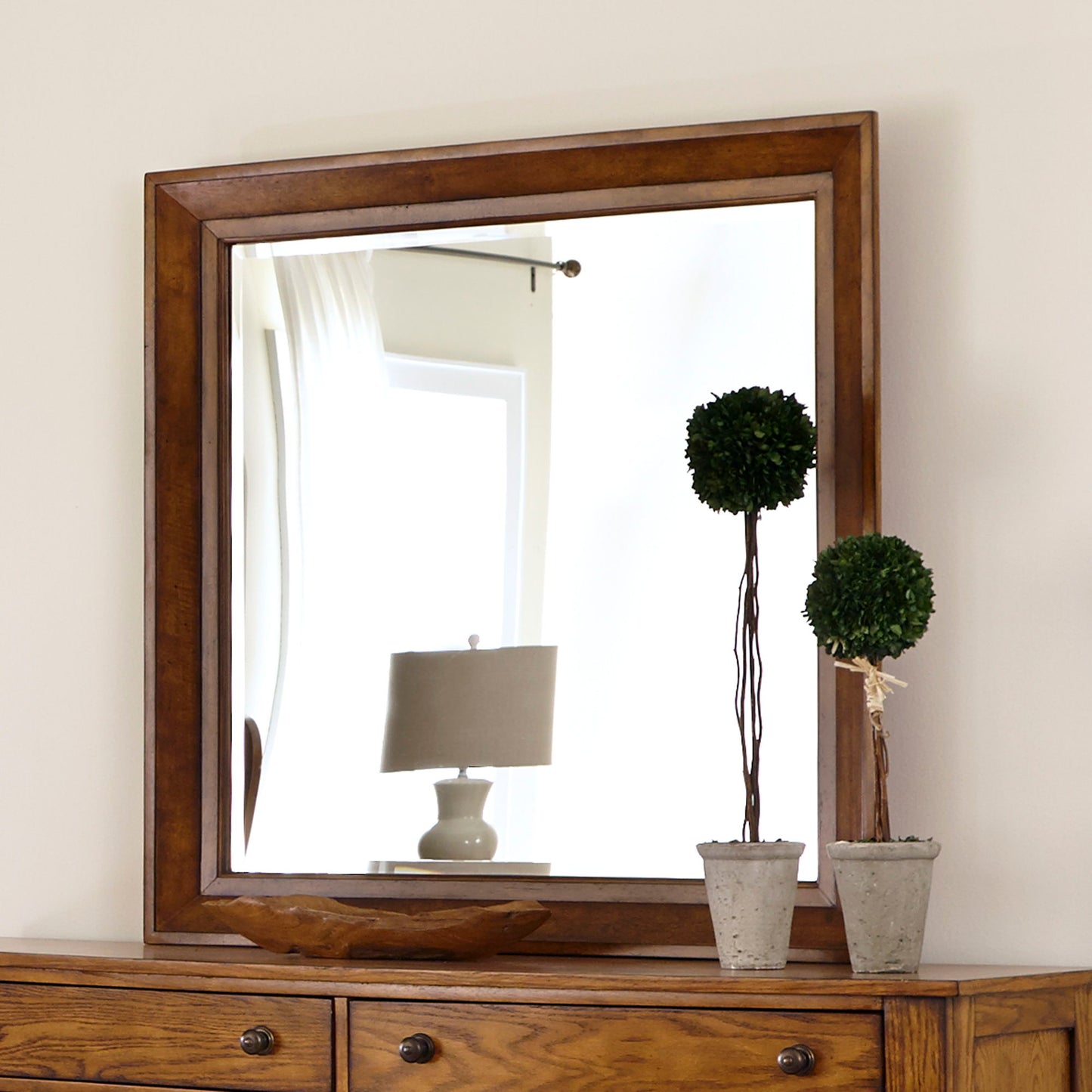 Grandpas Cabin - 42" Mirror - Aged Oak