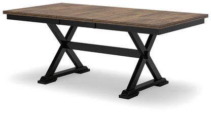 Wildenauer - Rectangular Dining Extension Table - Brown / Black