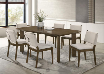 Ottowa - 7 Piece Rectangular Wood Dining Room Table Set - Brown