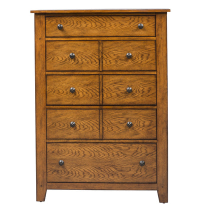 Grandpas Cabin - 5 Drawer Chest - Aged Oak