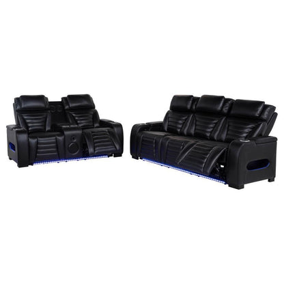 Zuma - Faux Leather Dual Power LED Sofa Set