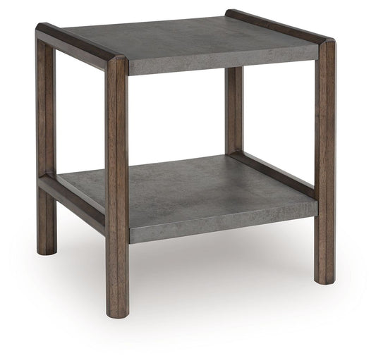 Kallenny - Rectangular End Table - Brown / Gray