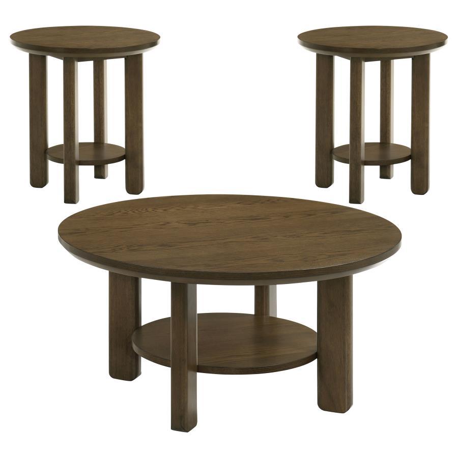 Ottowa - Round Wood Coffee Table Set
