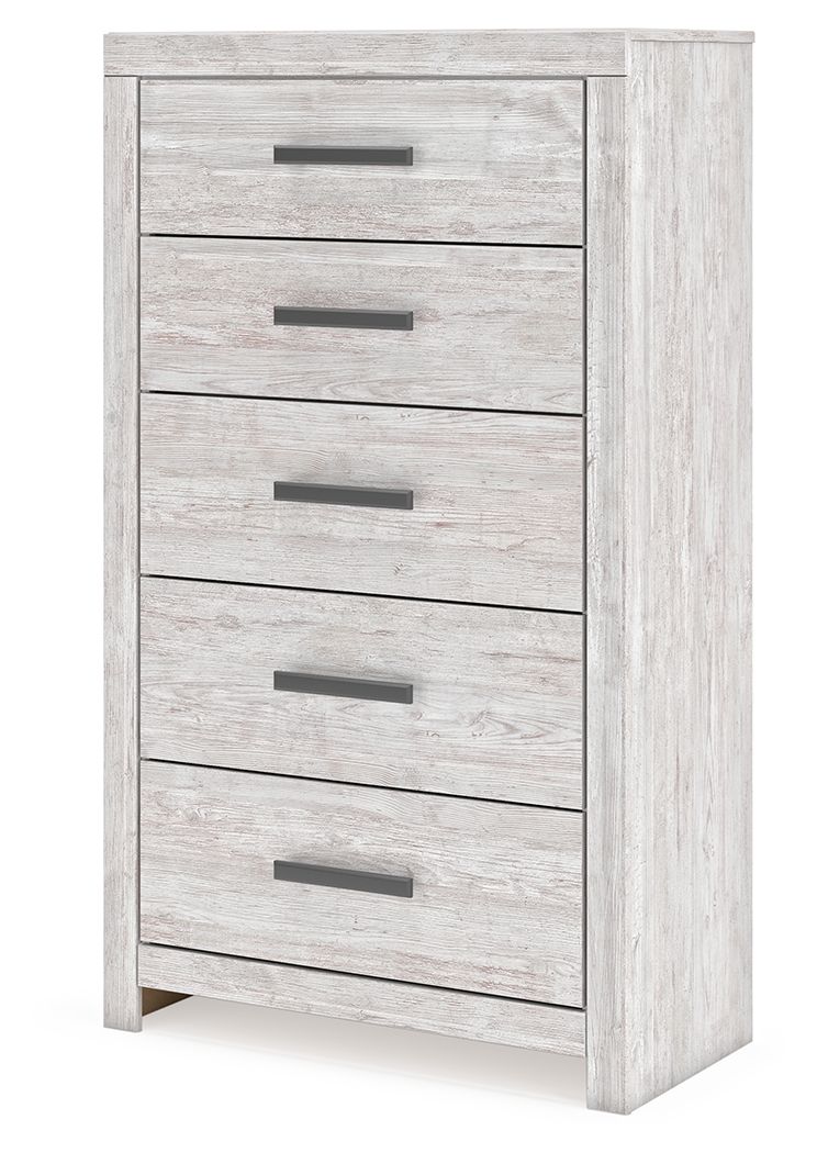 Cayboni - Five Drawer Chest - Whitewash