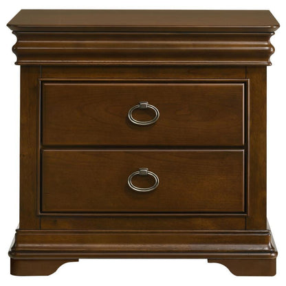Garland - 3-Drawer Nightstand Bedside Table - Brown Cherry