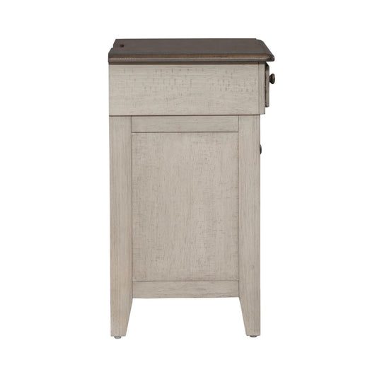 Ivy Hollow - 3 Drawer Nightstand With Charging Station - White