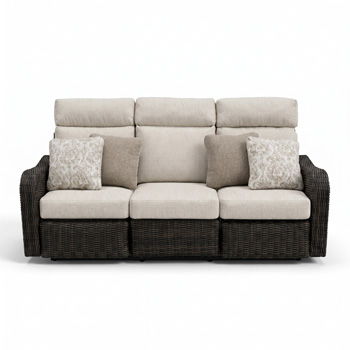 Mission Beach - Sofa Recliner With Cushion - Brown / Beige