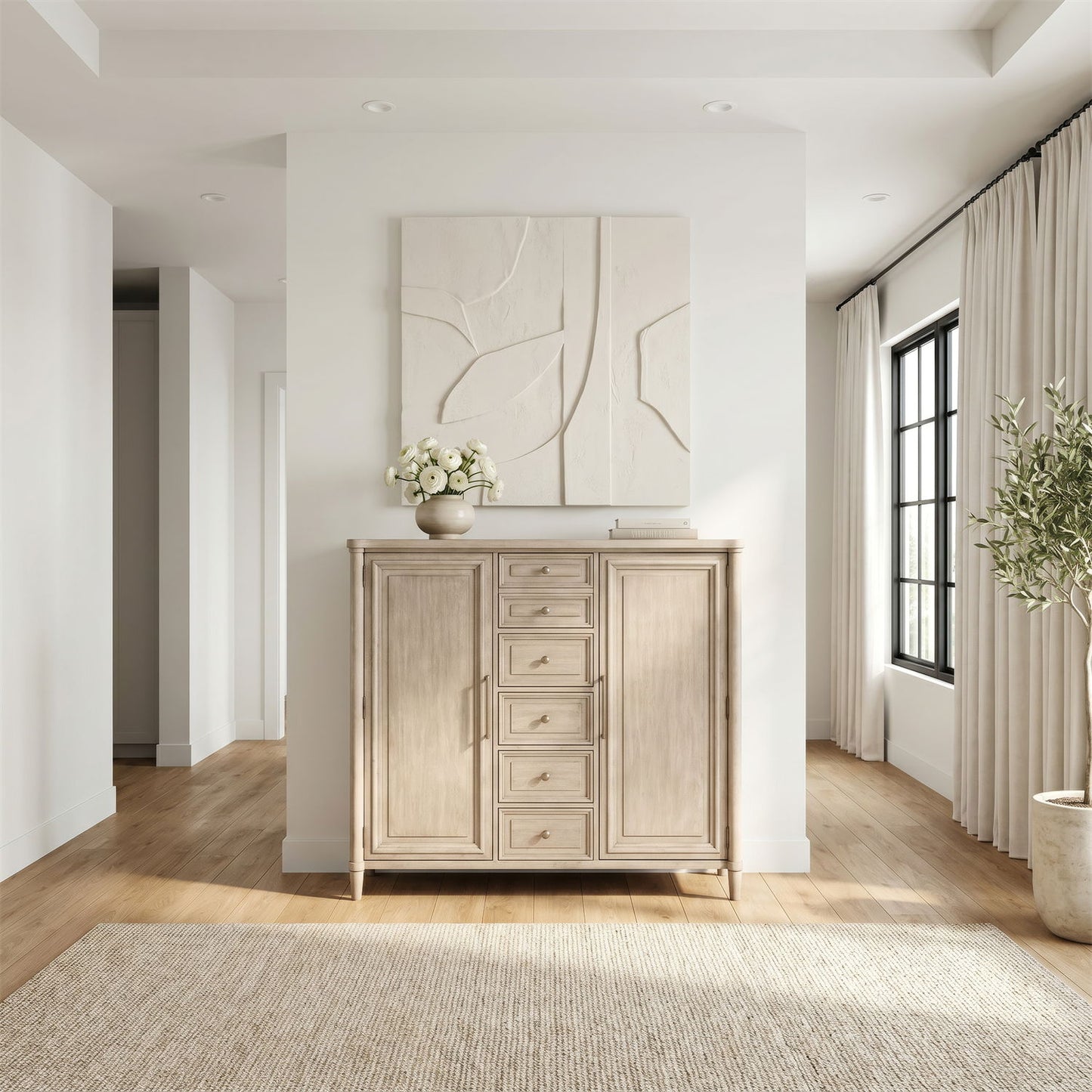 Rochelle Park - 2 Door 5 Drawer Chest - Smokey Taupe