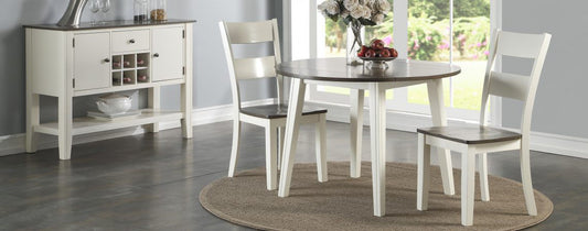 DINING DROP LEAF TBL & 2CHAIRS GREY & WHITE