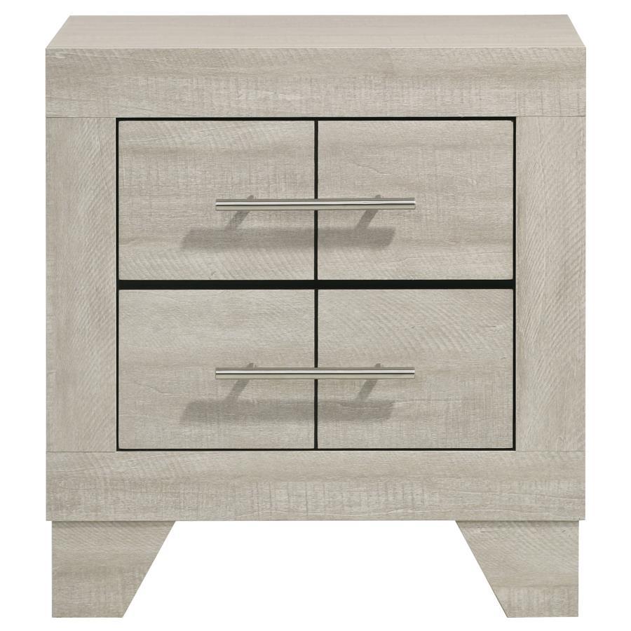 Trenton - 2-Drawer Nightstand Bedside Table - Rustic Cream