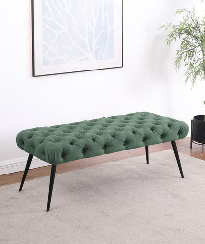Ella - Upholstered Tufted Bench Metal Legs