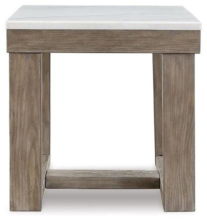 Loyaska - Square End Table - Brown / Ivory