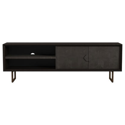Marsden - 2 Door Mango Wood TV Stand - Charcoal Black