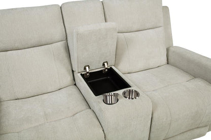 Kennett - Chenille Upholstered Power Reclining Loveseat - Ivory