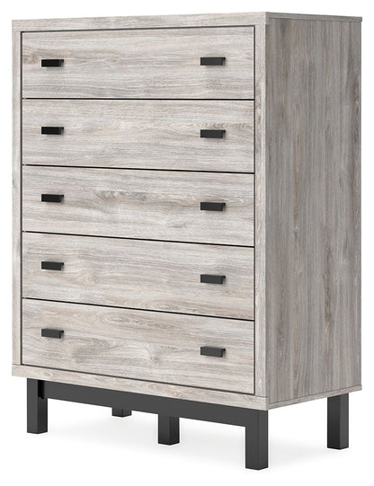 Vessalli - Five Drawer Wide Chest - Black / Gray