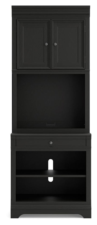 Beckincreek - Bookcase With Door Hutch - Black