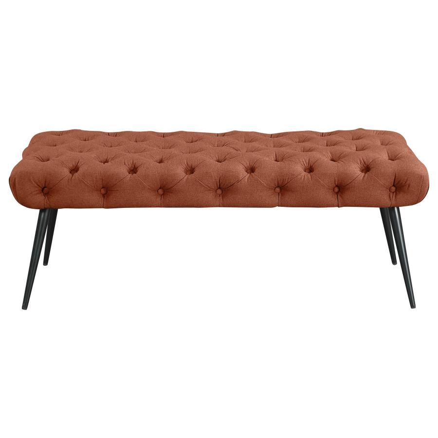 Ella - Upholstered Tufted Bench Metal Legs