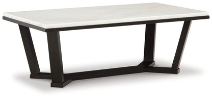 Fostead - Rectangular Cocktail Table - White / Espresso