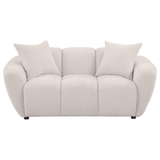 Destino - Chenille Upholstered Splayed Arm Loveseat - Greige