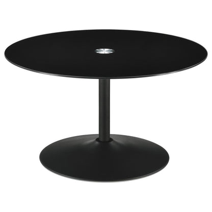 Ganso - Round Metal Coffee Table With Tempered Glass Top