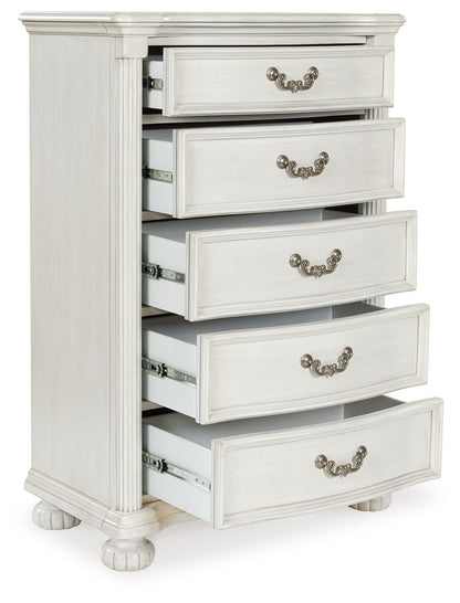 Montelaine - Five Drawer Chest - Antique White