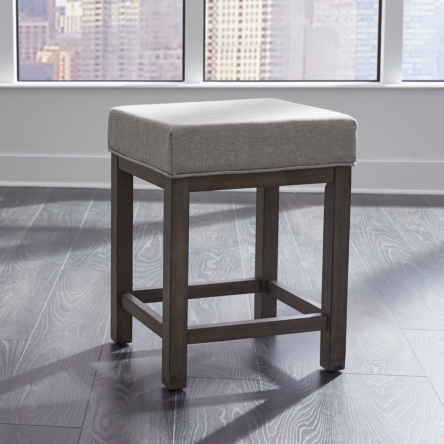 Tanners Creek - Upholstered Console Stool (Set of 3) - Dark Gray