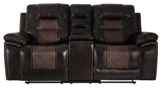 REC GLIDING LOVESEATCONSOLE COMMANDER BROWN