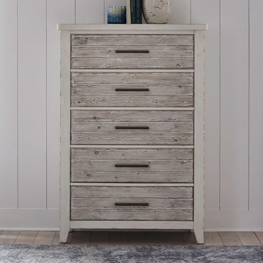 Backroads - 5 Drawer Chest - White