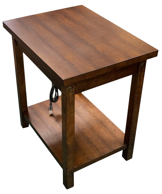 CHAIRSIDE TABLE W/USBWOODSMAN