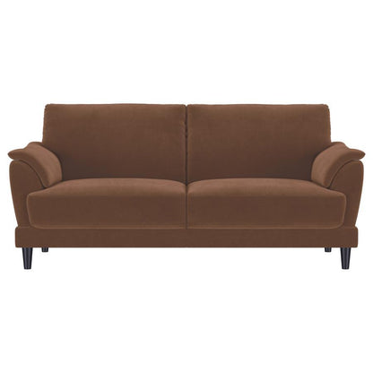 Selma - Velvet Upholstered Crescent Arm Sofa - Rust
