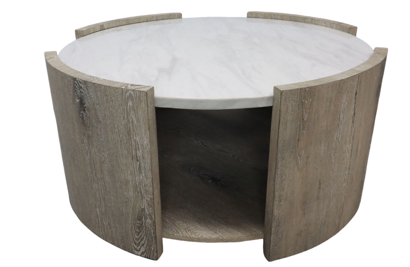 COCKTAIL TABLE W/LOWERSHELF RAINIER WH/BRN