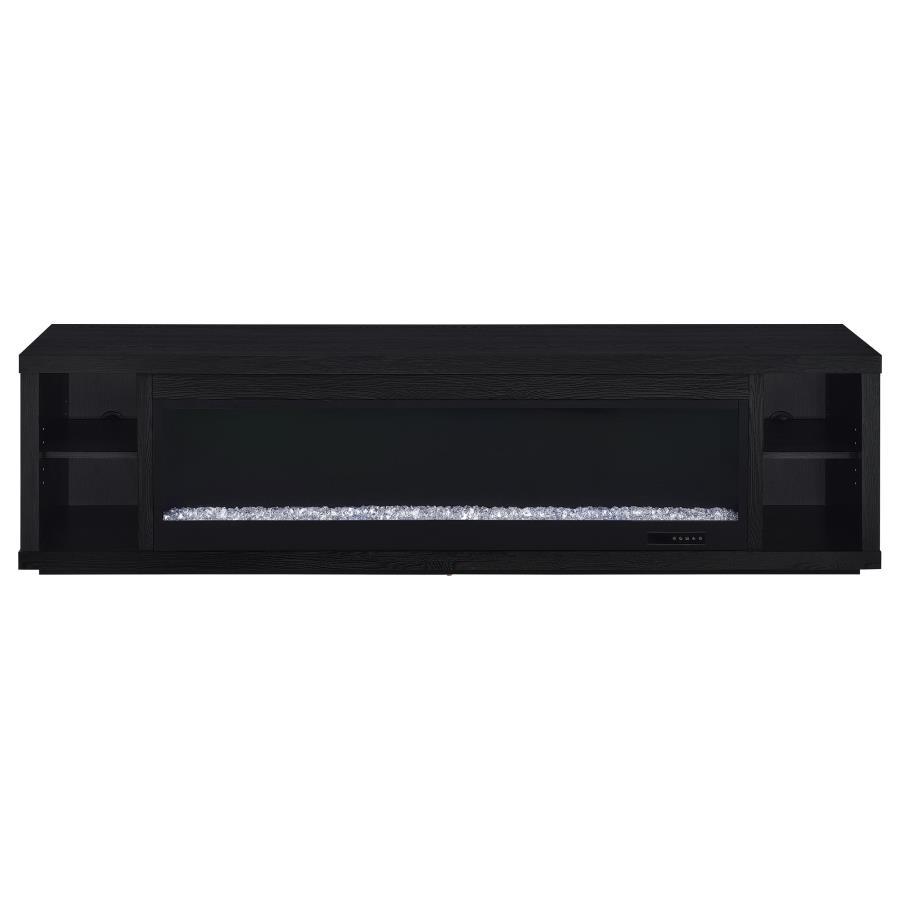 Deiter - 79" TV Stand Fireplace Media Console - Black