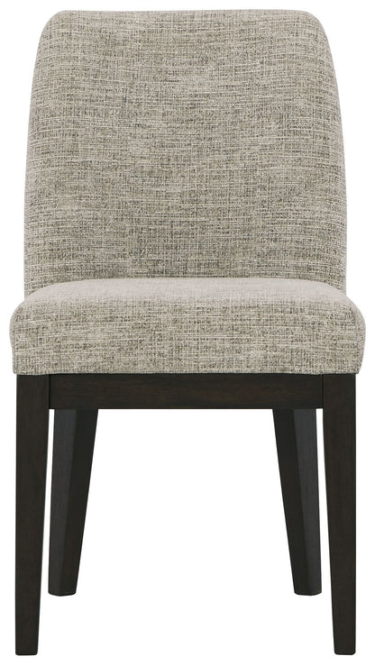Burkhaus - Dining UPH Side Chair (Set of 2) - Beige / Dark Brown
