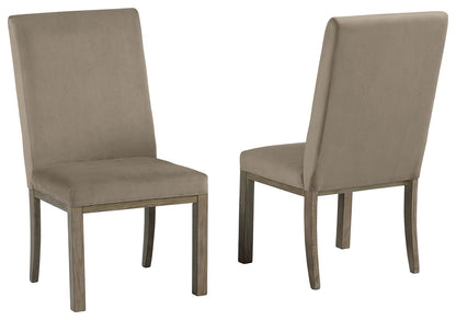 Chrestner - Dining UPH Side Chair (Set of 2) - Gray / Brown