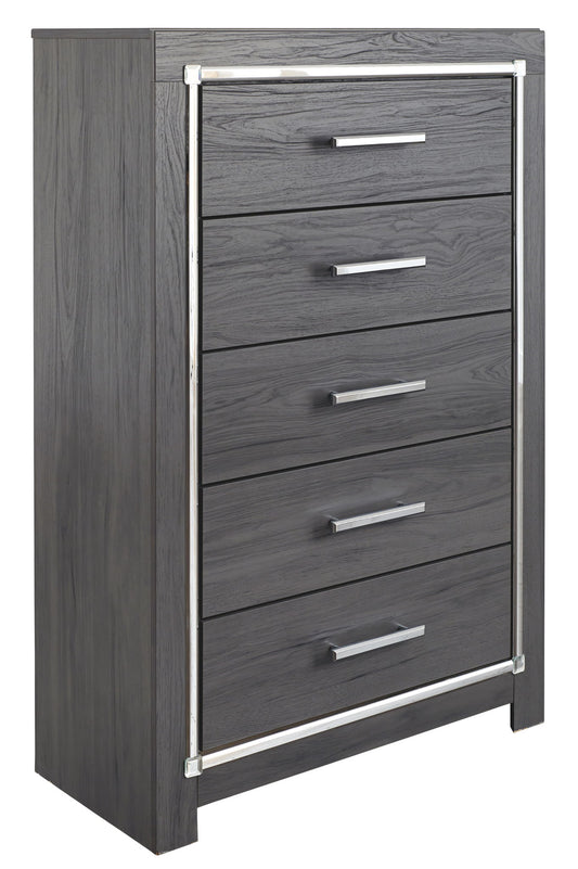 Lodanna - Five Drawer Chest - Gray