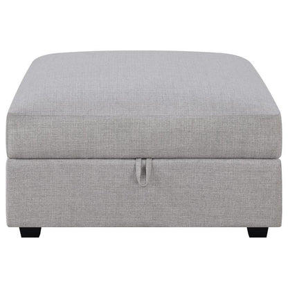 Cambria - Square Upholstered Storage Ottoman - Gray