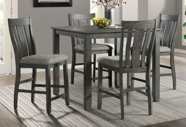 PUB TABLE W/4 CHAIRSHAWTHORNE GREY