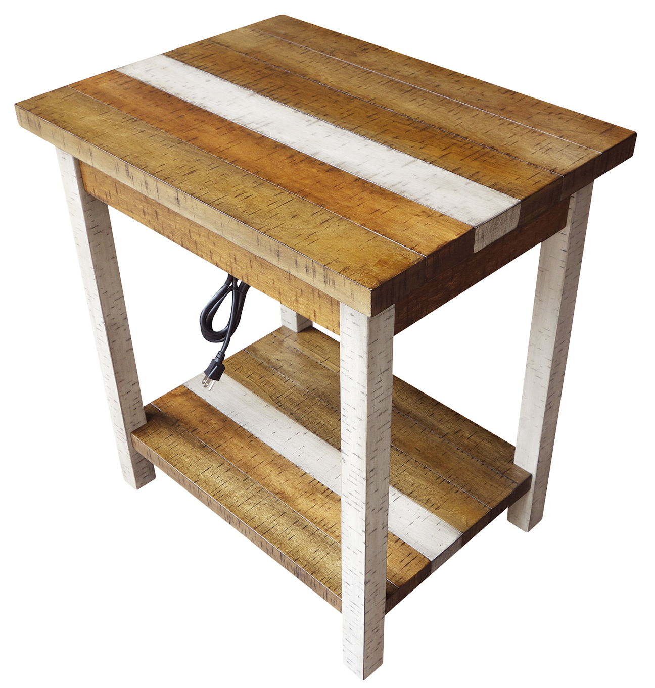 CHAIRSIDE TABLE W/USBRUSTIC RETREIVE