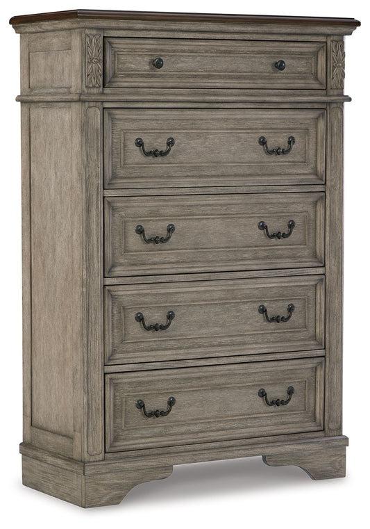 Lodenbay - Five Drawer Chest - Antique Gray