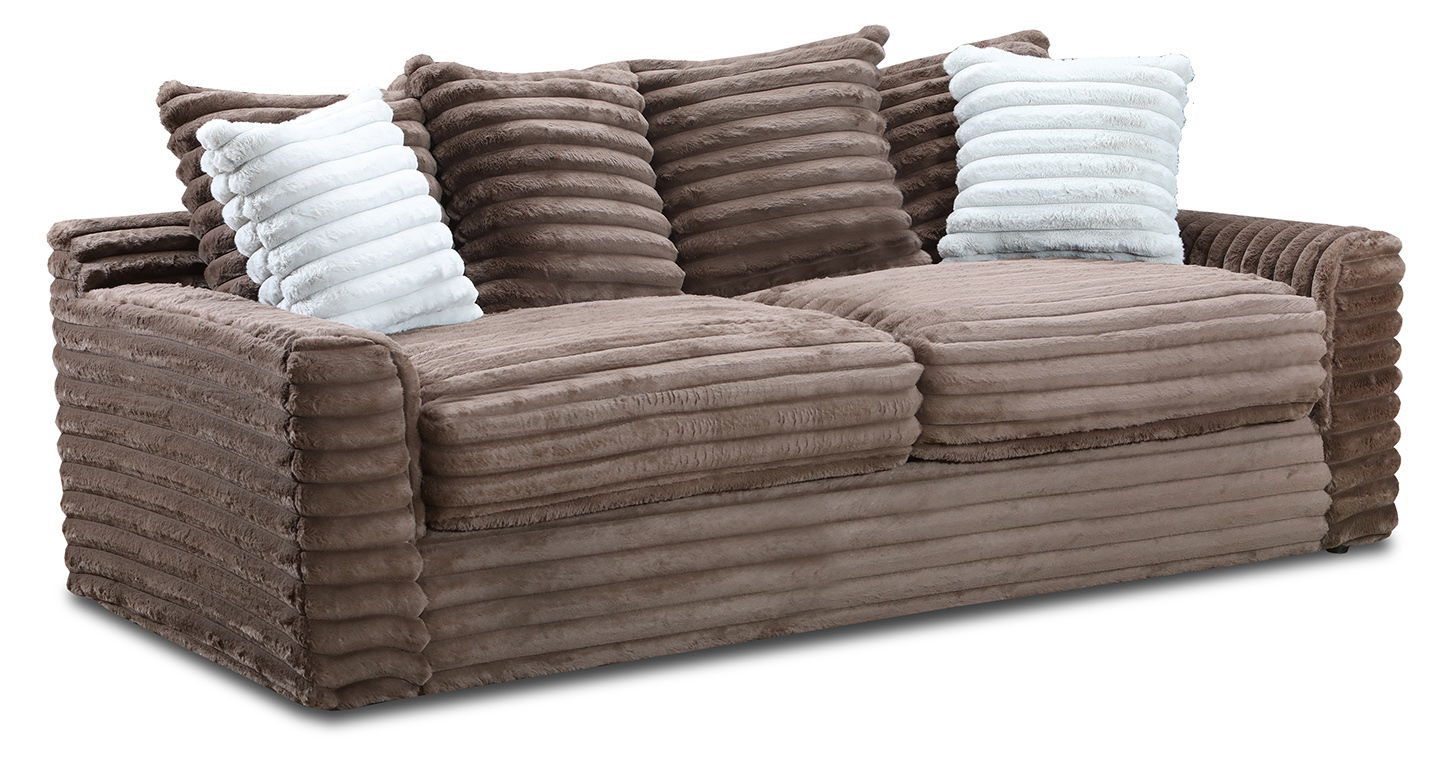SOFA JENNA CHOCOLATEW/FOG THROW PILLOWS