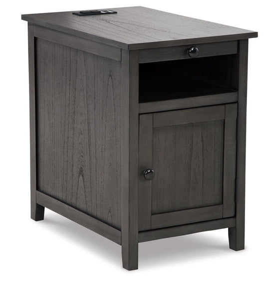 CHAIRSIDE TABLE W/USBPORTS CLAYPOOL GRAY