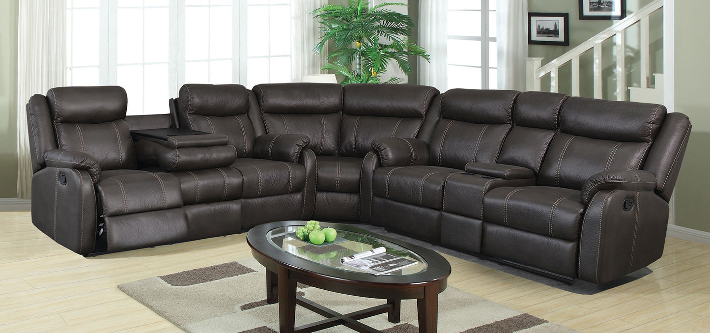 SECTIONAL SOFA, WDG, L/SCON GIN RUMMY CHARCOAL